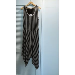 NWT Calvin Klein Striped Hi-Low Dress